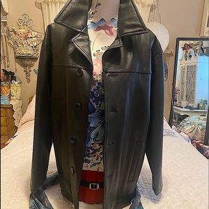 Men’s Vegan Leather Jacket Sz Large